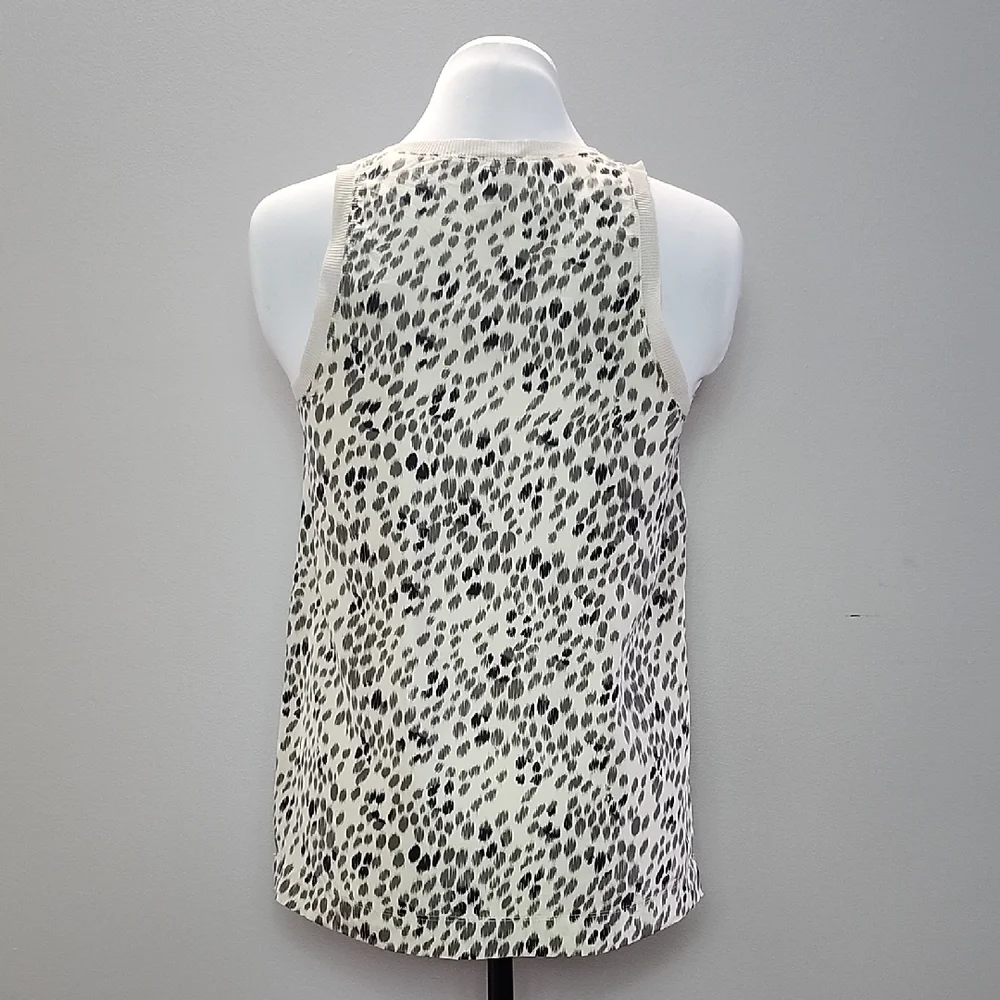THEORY Maryam 100% silk leopard print buttery soft tank top - Picture 5 of 11